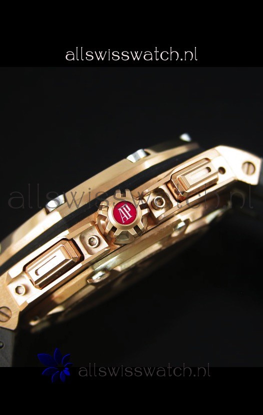 IMG_9081 Audemars Piguet Royal Oak Offshore Michael Schumacher Quartz Movement in Rose Gold Replica 8