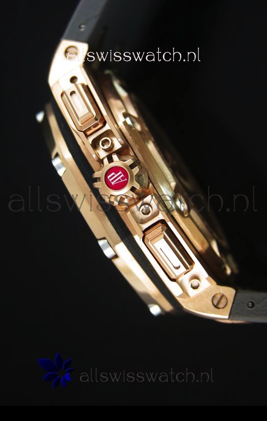 IMG_9081 Audemars Piguet Royal Oak Offshore Michael Schumacher Quartz Movement in Rose Gold Replica 8