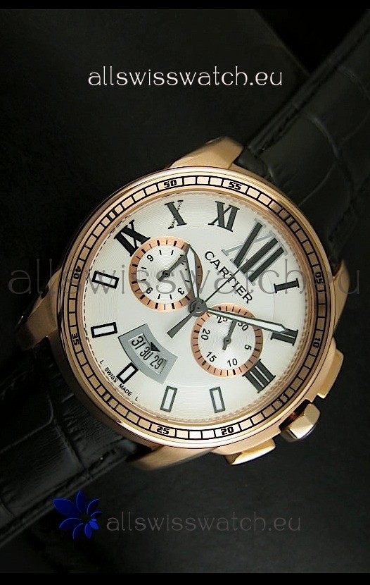 IMG_9081 Calibre De Cartier Chronograph in Pink Gold Replica 8