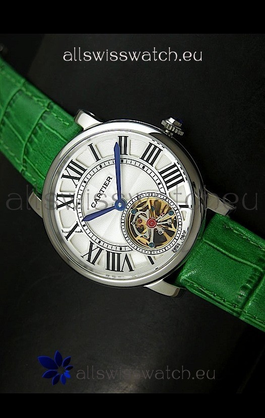 IMG_9081 Cartier Ronde de Tourbillon in Green Strap Replica 8