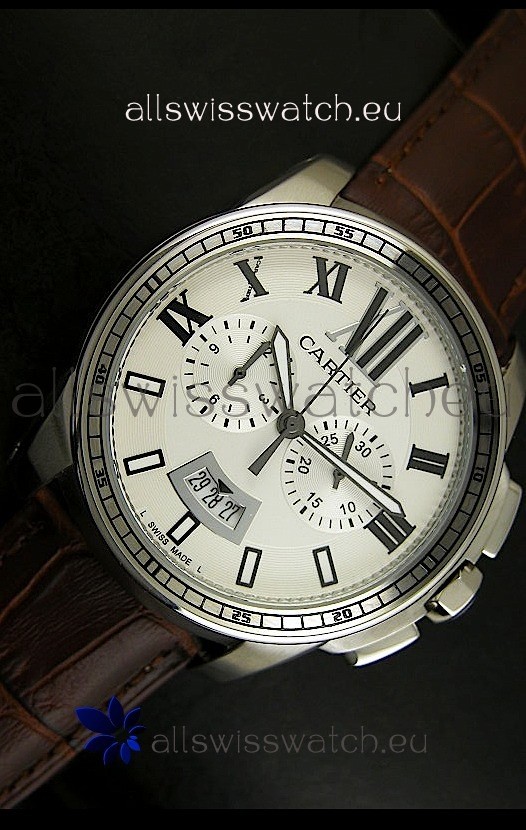 IMG_9081 Calibre De Cartier Chronograph in Steel Replica 8