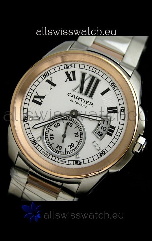 IMG_9081 Calibre De Cartier Automatic in Two Tone Replica 8