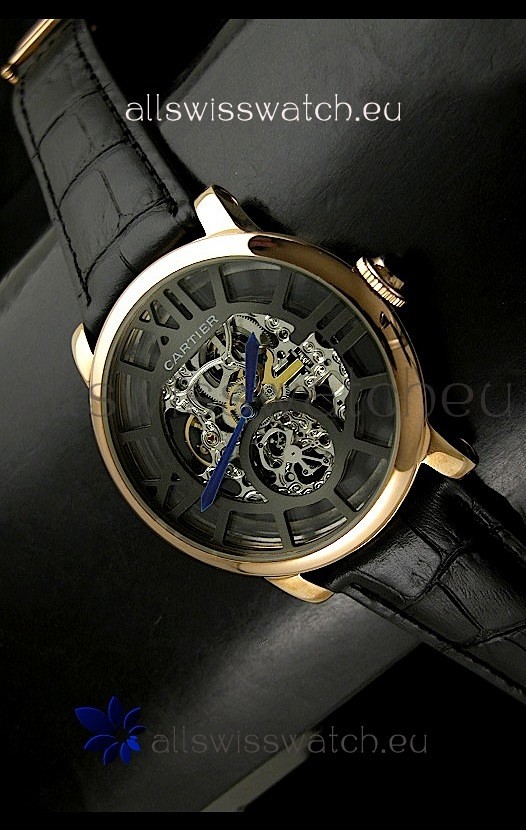 IMG_9081 Cartier Ronde de in Skelton Black Dial Replica 8