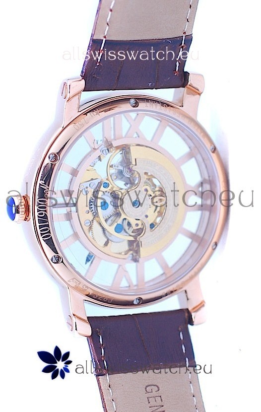 IMG_9081 Ronde De Cartier Skeleton Rose Gold Replica 8