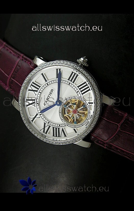 IMG_9081 Cartier Ronde de Tourbillon in Diamond Bezel Replica 8