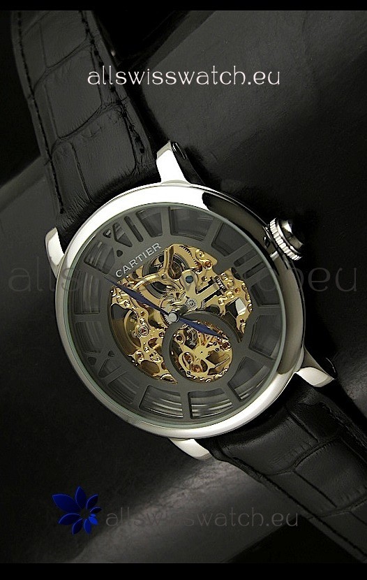 IMG_9081 Cartier Ronde de in Skelton Grey & Gold Dial Replica 8