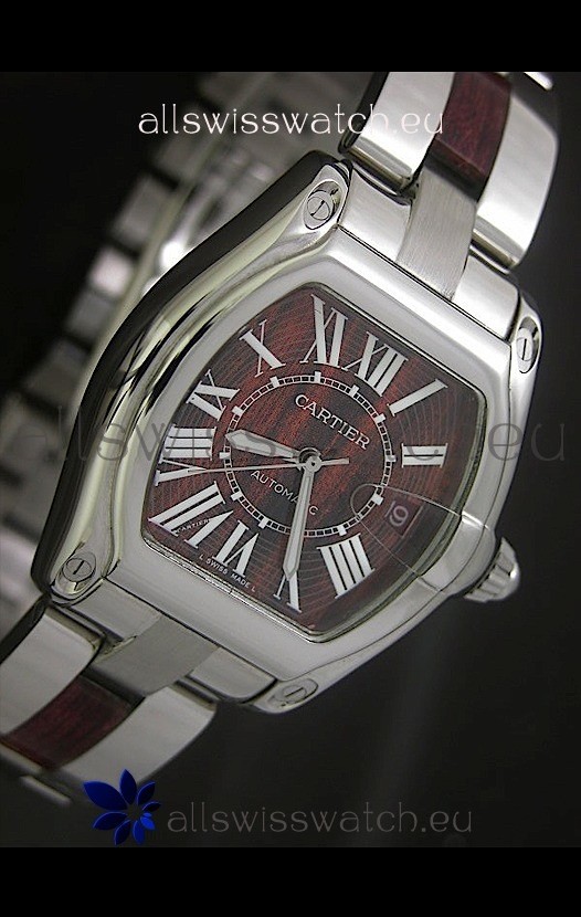 IMG_9081 Cartier Roadster in Red Wine Dial Replica 8