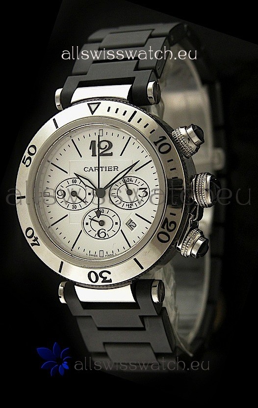 IMG_9081 Cartier Pasha de in White Strap Replica 8