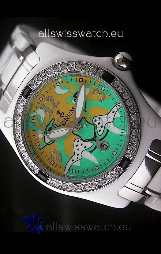 IMG_9081 Corum Imitation Ceramics in Light Green & Yellow Dial Replica 8