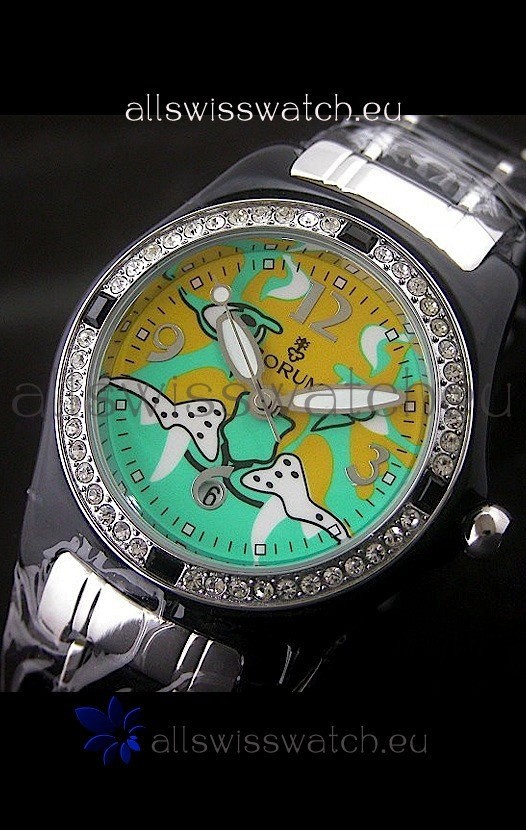IMG_9081 Corum Imitation Ceramics in Light Green & Yellow Dial Replica 8