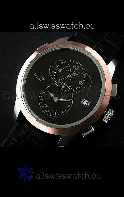 IMG_9081 Glashuette ST. Steel in Black Dial Replica 8