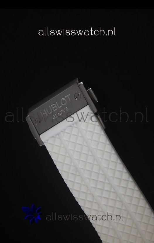 IMG_9081 Hublot Big Bang Rose Stainless Steel Quartz Movement in White Strap Replica 8