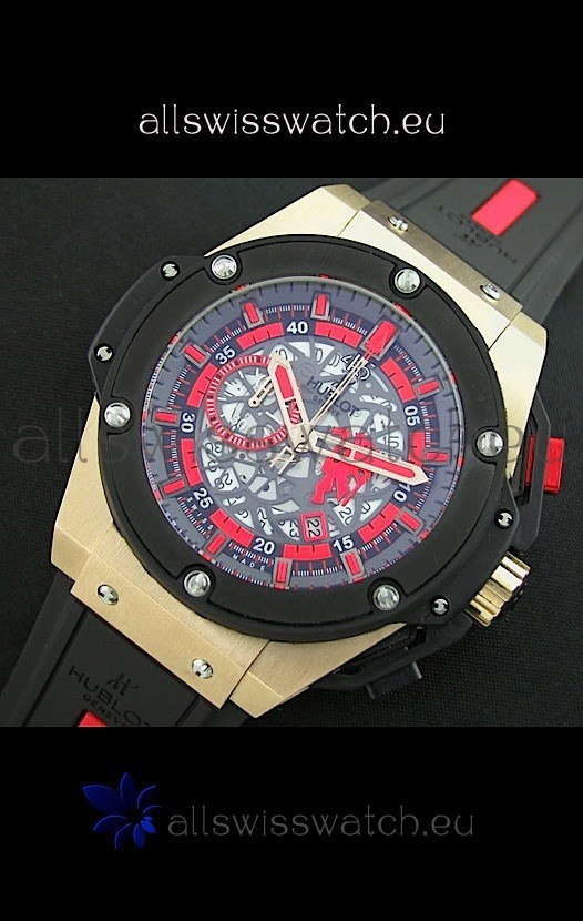IMG_9081 Hublot Big Bang King Power Manchester United Japanese Rose Gold Replica 8