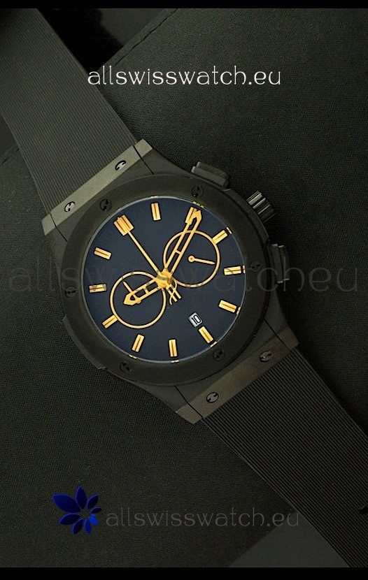 Hublot Big Bang Classic Fusion Chrono with Yellow Markers Ceramic Case Replica 8