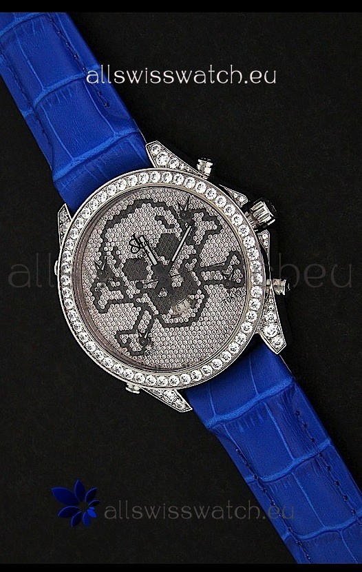 IMG_9081 Five Time Zones J&C Skull Quartz in Full Diamonds Replica 8