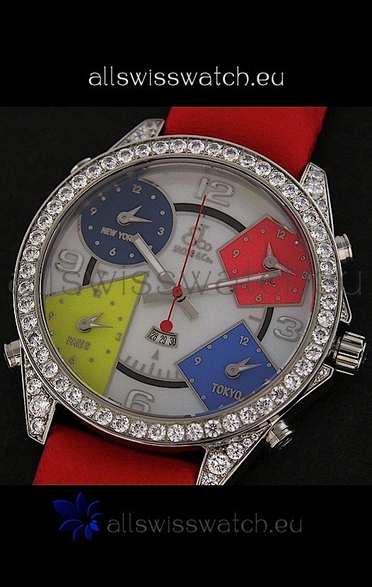 IMG_9081 Five Time Zones Jacob&Co. in Multicolour Dial Replica 8