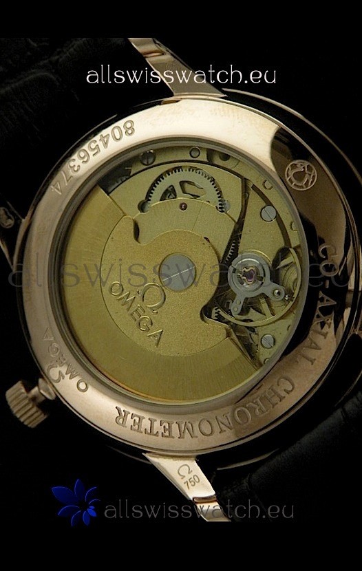 Omega DeVelie Co-Axial Chronometer Rose Gold in Black Dial Replica 8