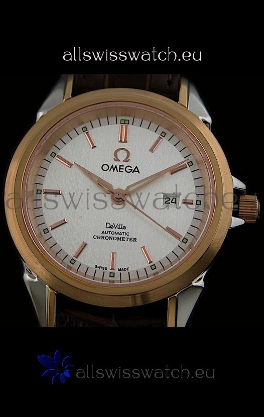 IMG_9081 Omega Deville Escapement Mechanical Rose Golden Replica 8