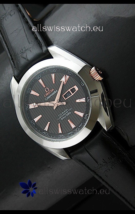 IMG_9081 MEGA Seamaster Aqua Terra 150M Co-Axial in Black Dial Replica 8