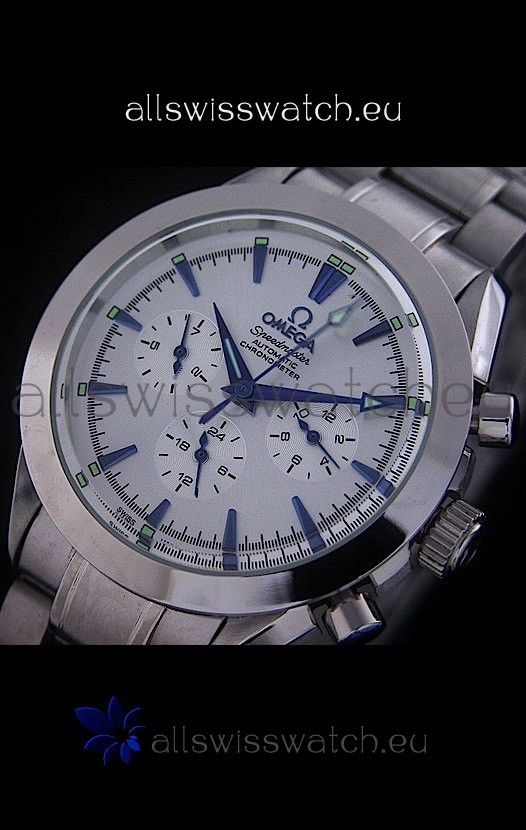 IMG_9081 Omega Speedmaster Automatic Chronometer in White Dial Replica 8