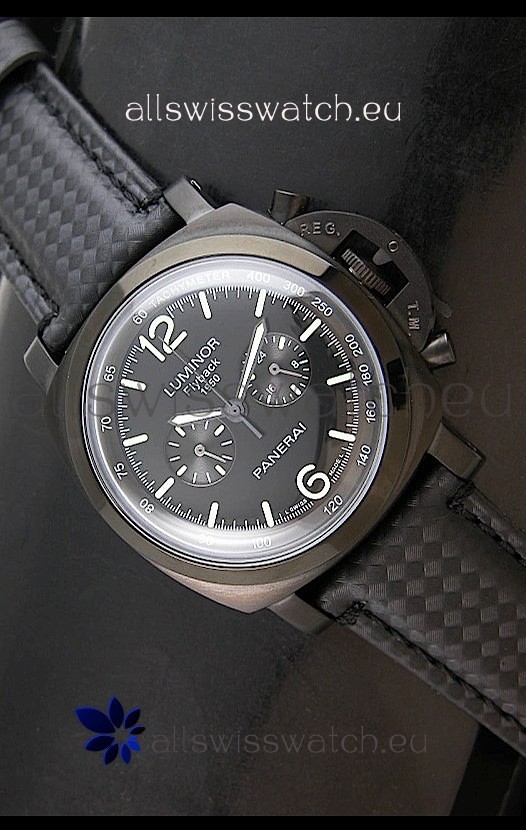 IMG_9081 Panerai Luminor FlyBack 1950 in Black PVD Replica 8