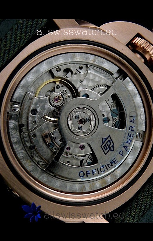 IMG_9081 Panerai Luminor Submersible 1000M Automatic Rose Gold in Green Dial Replica 8