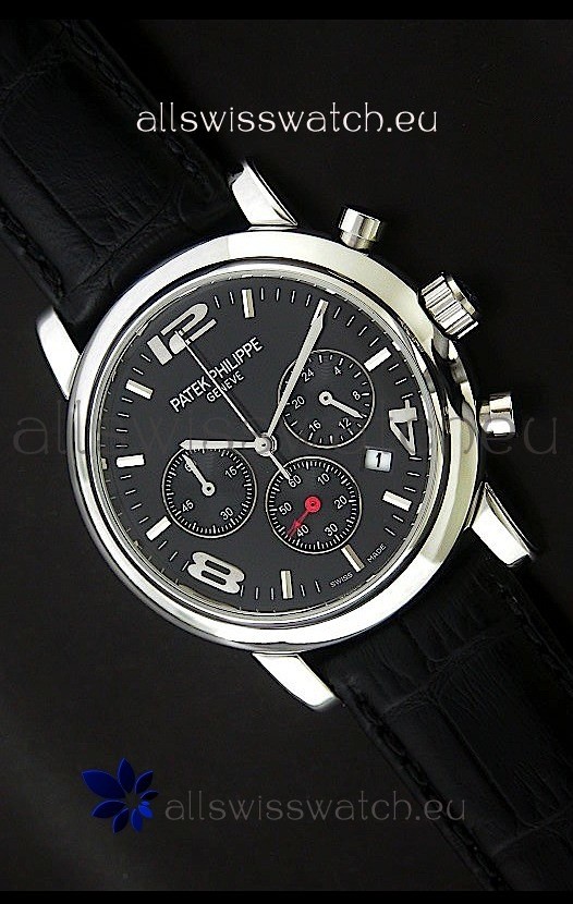 IMG_9081 Patek Philippe Perpetual Calender Steel in Black Dial Replica 8