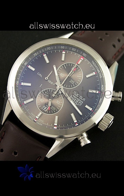 IMG_9081 Tag Heuer Carrera Quartz in Brown Strap Replica 8