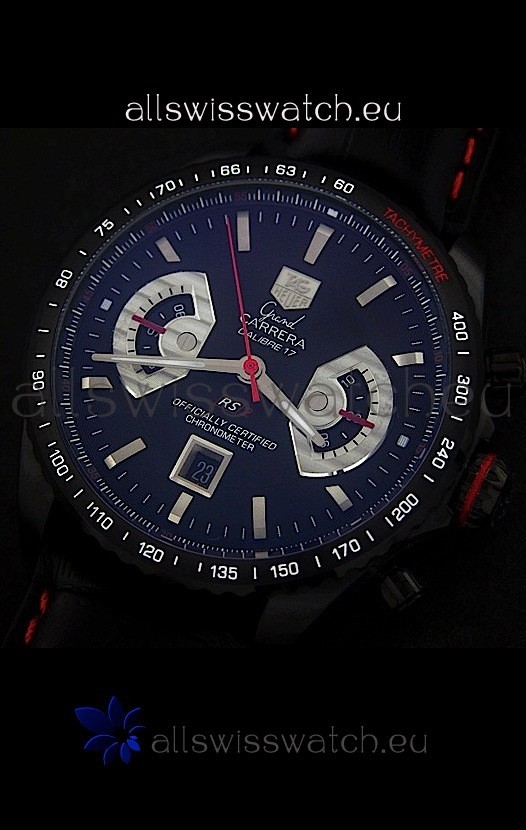 IMG_9081 Tag Heuer Grand Carrera Two Tone in black Dial Replica 8