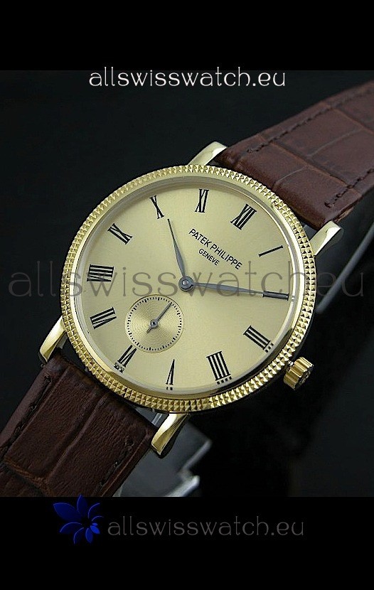 IMG_9081 Patek Philippe Calatrava Mens in Yellow Gold Replica 8