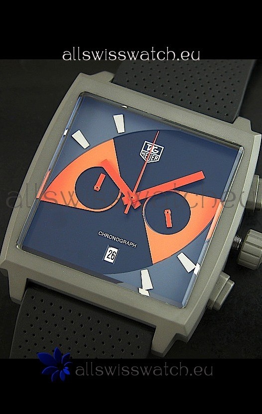 IMG_9081 Tag Heuer Monaco Limited Edition Titanium in Orange Markers Replica 8