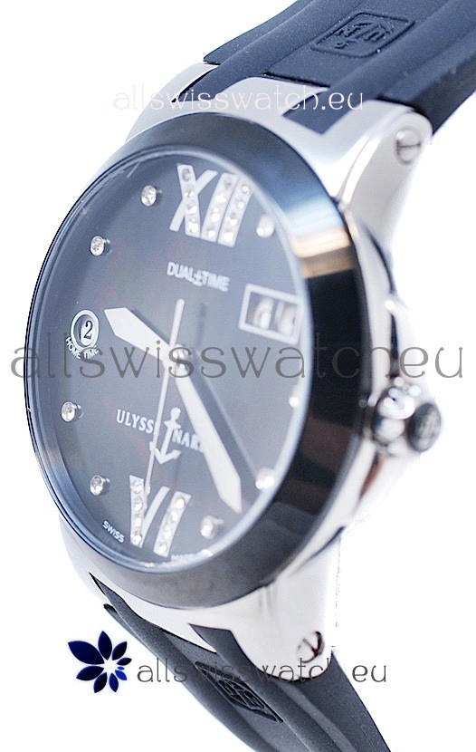IMG_9081 Ulysse Nardin Executive Dual Time Diamond Black Replica 8