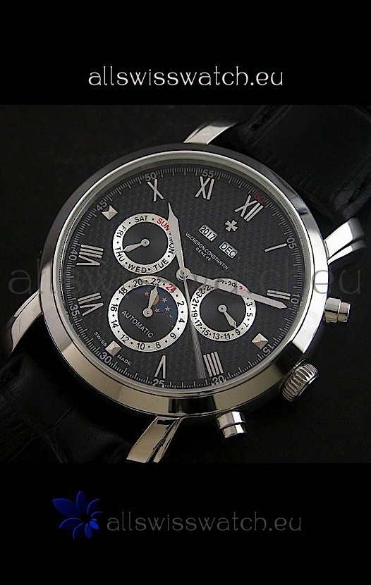 IMG_9081 Vacheron Constantin Perpetual Calendar in Black Dial Replica 8