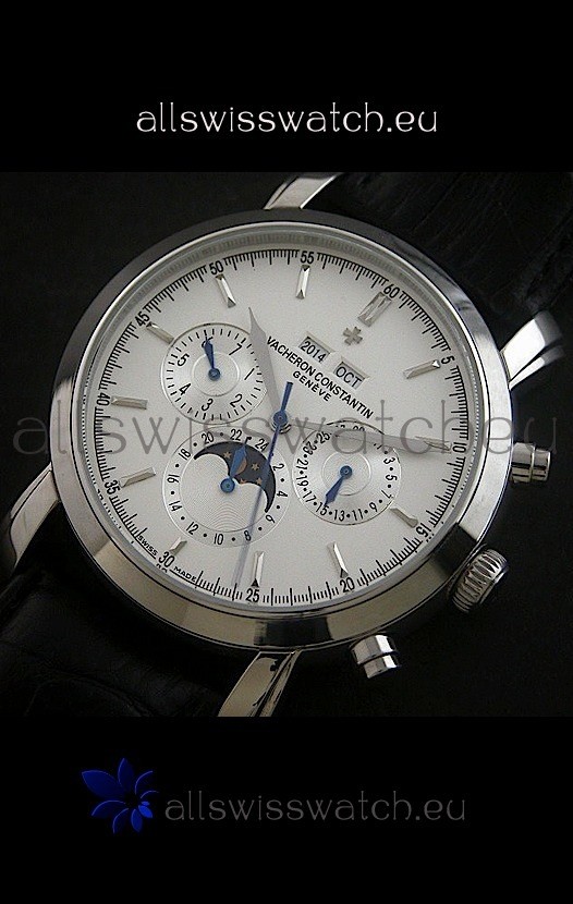 IMG_9081 Vacheron Constantin Perpetual Calendar in Silver Dial Replica 8