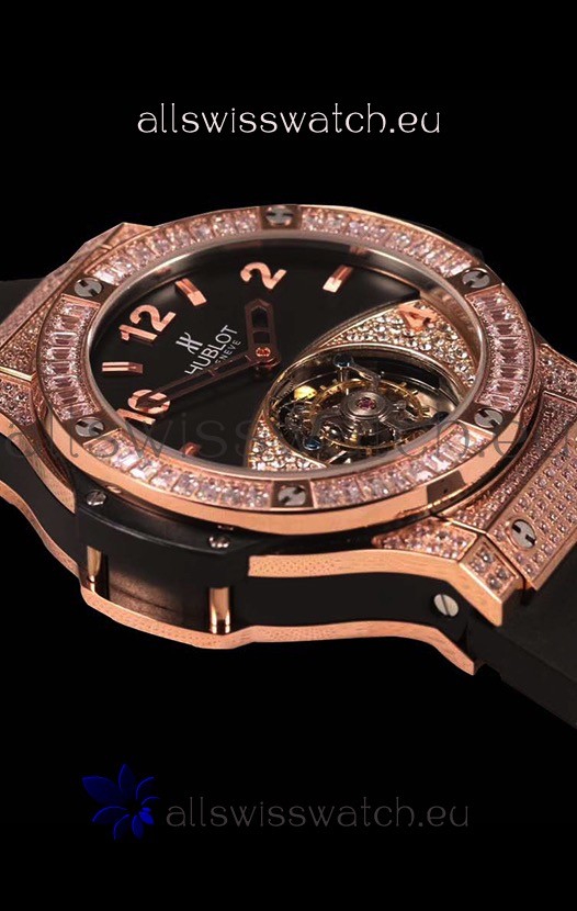 IMG_9081 Hublot Tourbillon Solo Bang Sapphires Pink Gold Replica 8