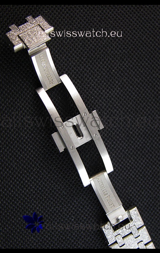 IMG_9081 Audemars Piguet Royal Oak Frosted Self-Winding White Gold Grey Dial 1:1 Mirror Replica 8