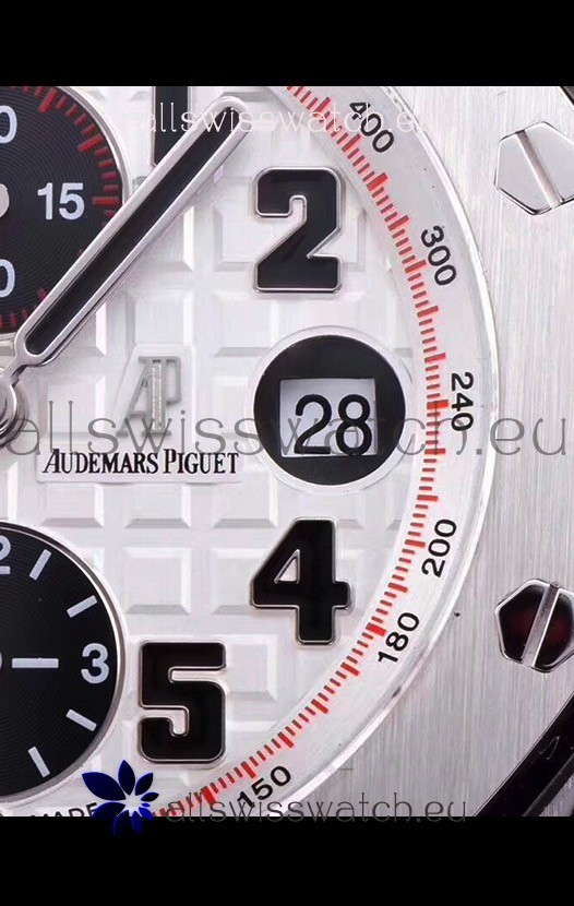 IMG_9081 Audemars Piguet Royal Oak Offshore Chronograph Panda - 1:1 Mirror Ultimate Edition - Updated Version with 3126 Movement Replica 8