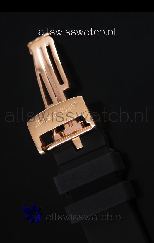 IMG_9081 Audemars Piguet Royal Oak Chronograph in Yellow Gold in Black Dial Replica 8