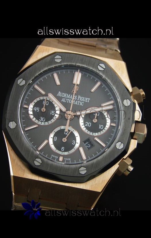 IMG_9081 Audemars Piguet Royal Oak Rose Gold in Black Ceramic Dial - 1:1 Mirror Replica 8