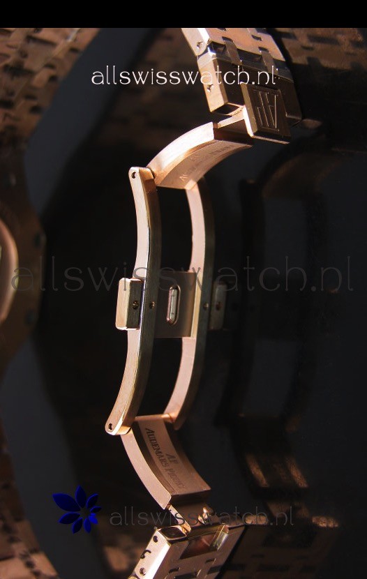 IMG_9081 Audemars Piguet Royal Oak Rose Gold in Black Textured Ceramic Dial - 1:1 Mirror Replica 8