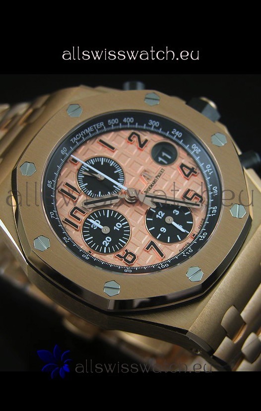 IMG_9081 Audemars Piguet Royal Oak Offshore THEMES Pink Gold Casing Replica 8