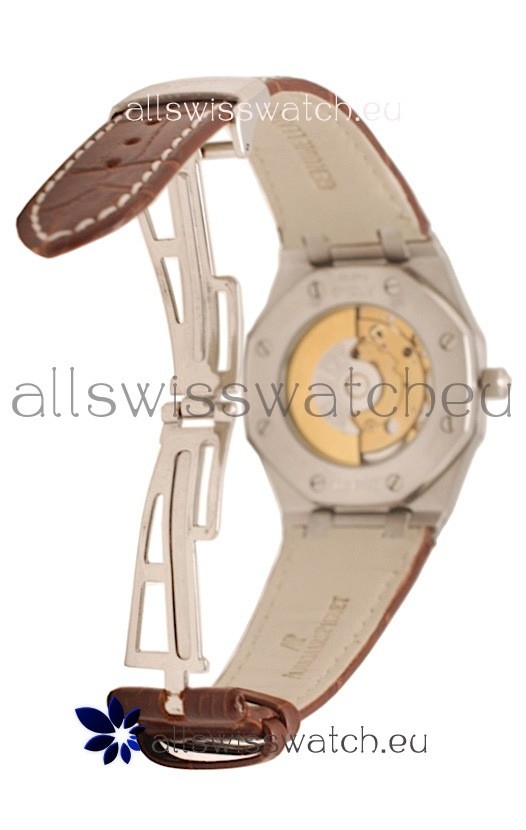 Audemars Piguet Royal Oak Steel in Brown Leather Strap Replica 8