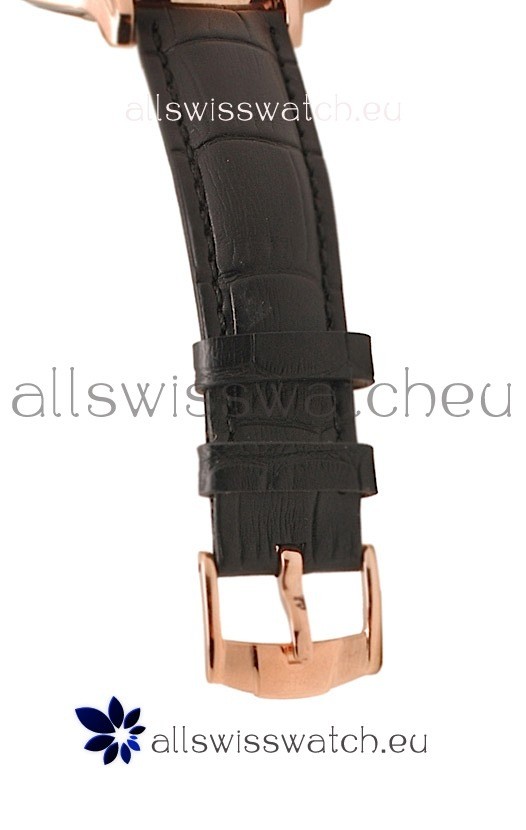 IMG_9081 Audemars Piguet Millenary Hour and Minute Swiss Rose Gold in Black Strap Replica 8