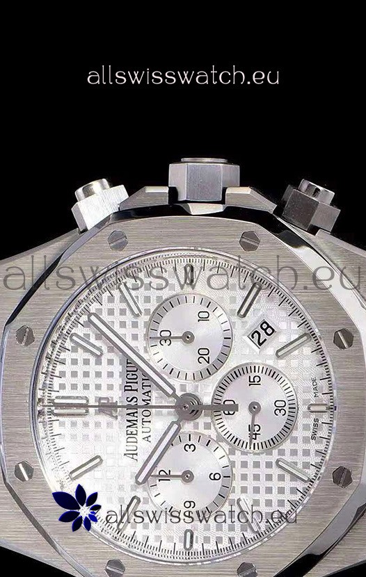 IMG_9081 Audemars Piguet Royal Oak Chronograph White Dial 904L Steel 1:1 Mirror Replica 8
