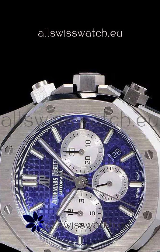 IMG_9081 Audemars Piguet Royal Oak Chronograph Blue Dial 904L Steel 1:1 Mirror Replica 8