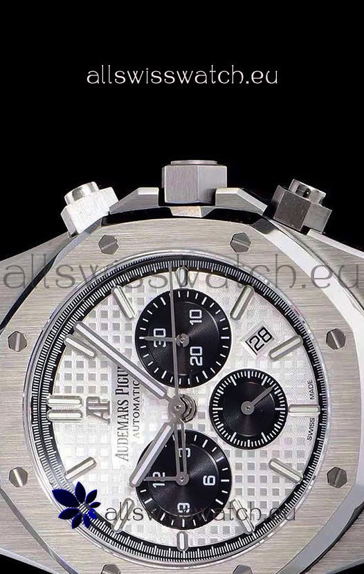 IMG_9081 Audemars Piguet Royal Oak Chronograph White Dial 904L Steel 1:1 Mirror Replica 8