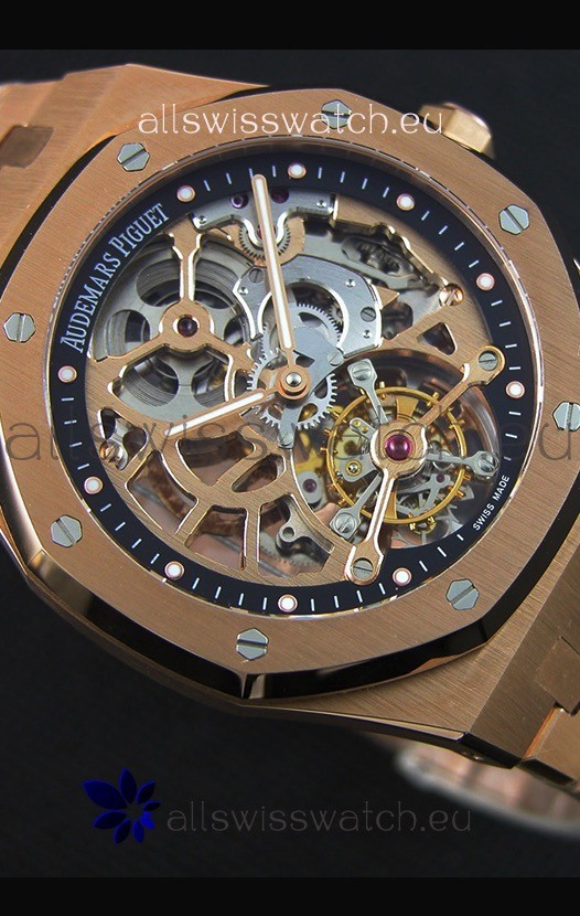 IMG_9081 Audemars Piguet Royal Oak Tourbillon Extra-Thin Openworked Rose Gold Replica 8