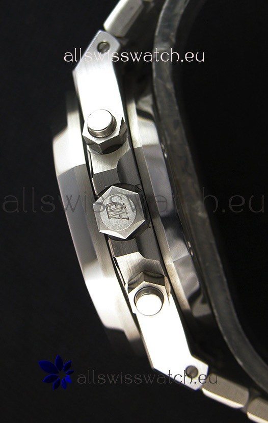 IMG_9081 Audemars Piguet Royal Oak Chronograph White Dial Steel Strap Replica 8