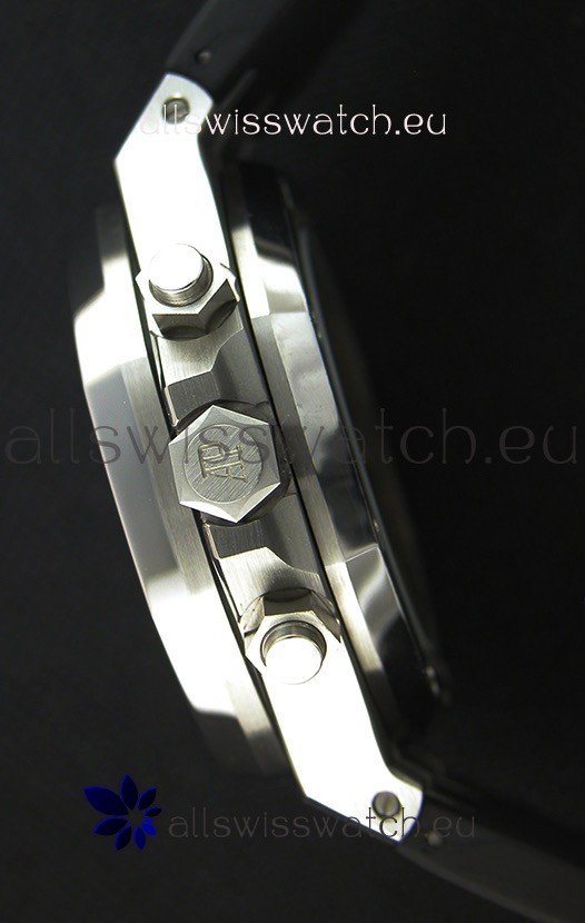IMG_9081 Audemars Piguet Royal Oak Chronograph Black Dial Rubber Strap Replica 8