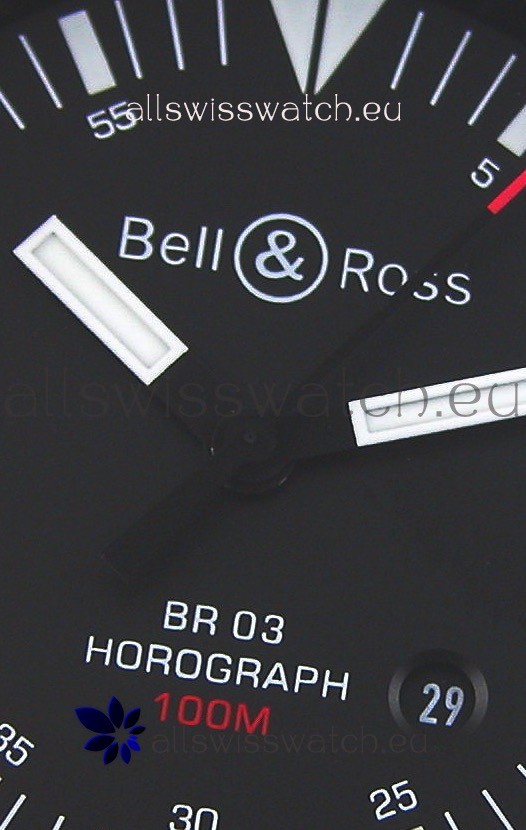 IMG_9081 Bell & Ross BR03-92 Horograph Black Dial Leather Strap 1:1 Mirror Replica 8